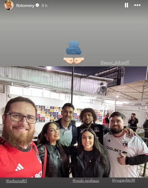 La fotografía de Maximiliano Falcón y Fernando Zampedri tras el duelo ante Universidad Católica. Foto: Flotommy/Instagram.