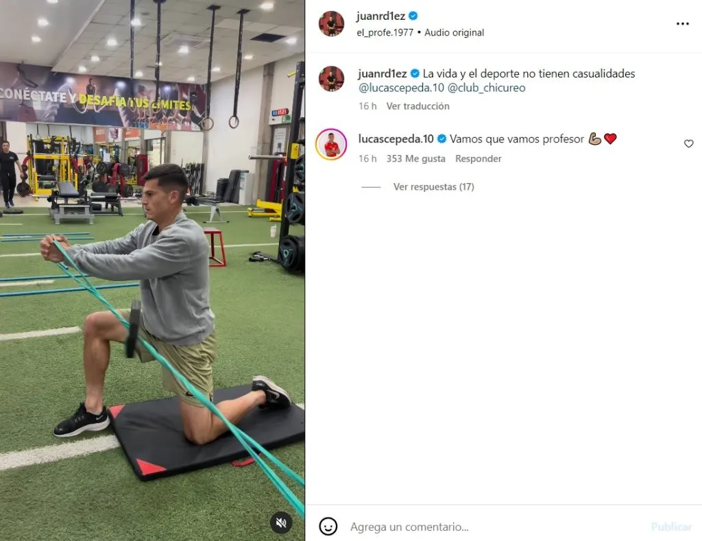 Lucas Cepeda entrena con Juan Ramírez.