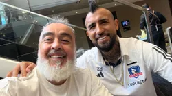 Juan Ramírez trabaja con Arturo Vidal y otra figura de Colo Colo. (Foto: Juan Ramírez)
