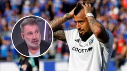 Marcelo Barticciotto intenta aterrizar a Arturo Vidal. (Foto: Photosport)