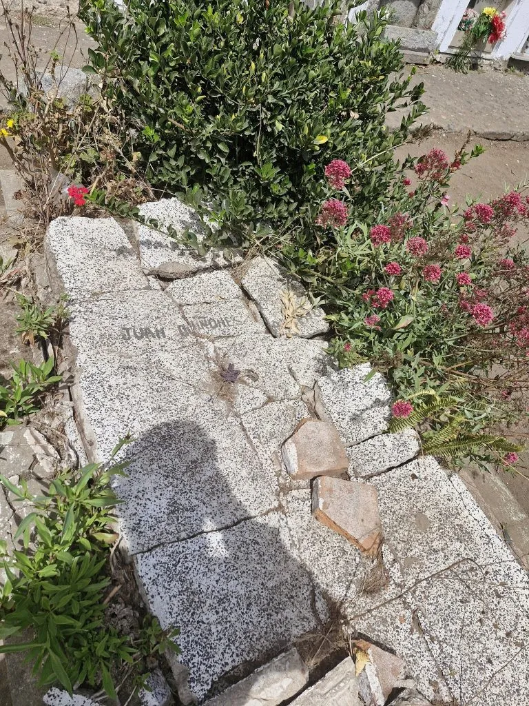 Así se encontraba la tumba de Juan Quiñones, uno de los fundadores de Colo Colo. Foto: Felipe Bianchi.