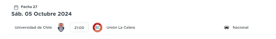 El nuevo horario del partido de la U ante los cementeros (Captura)