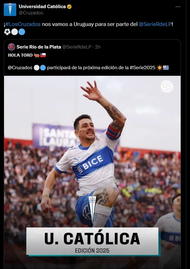 Católica competirá en la Serie Río de La Plata.