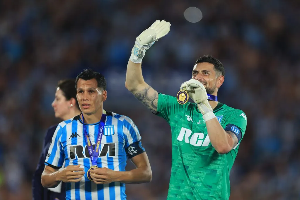 Gabriel Arias se proclamó campeón con Racing en la Copa Sudamericana 2024. (Foto: Buda Mendes/Getty Images)