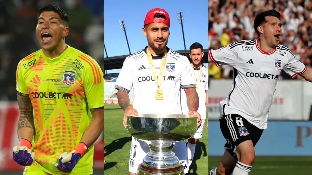 Brayan Cortés, Marcos Bolados y César Fuentes negocian su renovación en Colo Colo. (Foto: Photosport)