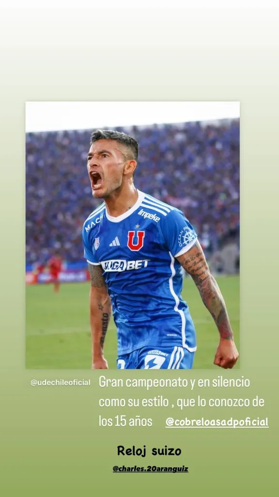 Alexis Sánchez destaca el perfil silencioso de Charles Aránguiz.