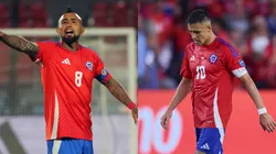 Arturo Vidal lanza palito a Alexis Sánchez. (Foto: Photosport)