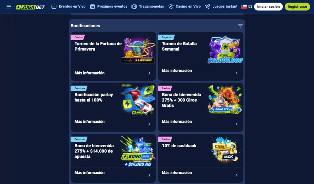 Jugabet bono sin depósito