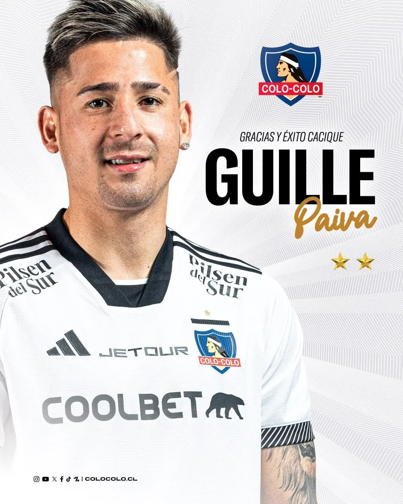 La despedida de Colo Colo a Guillermo Paiva. (Foto: @ColoColo)