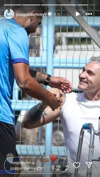 Joaquín Larrivey compartió su reencuentro con Cristóbal Campos. Coincidieron en Universidad de Chile.