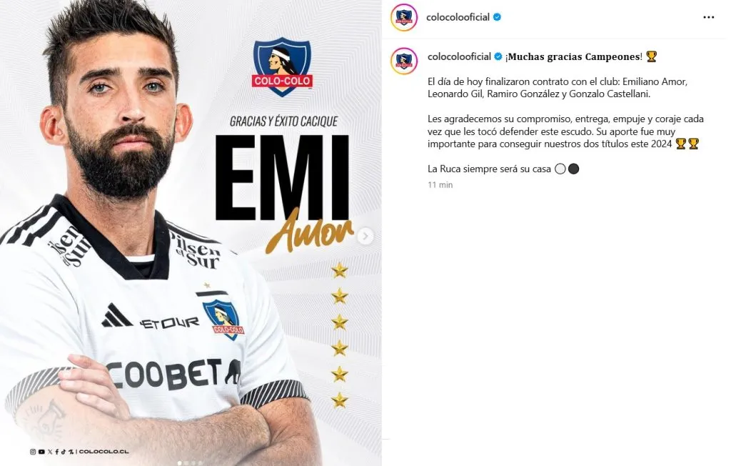 Emiliano Amor no sigue en Colo Colo