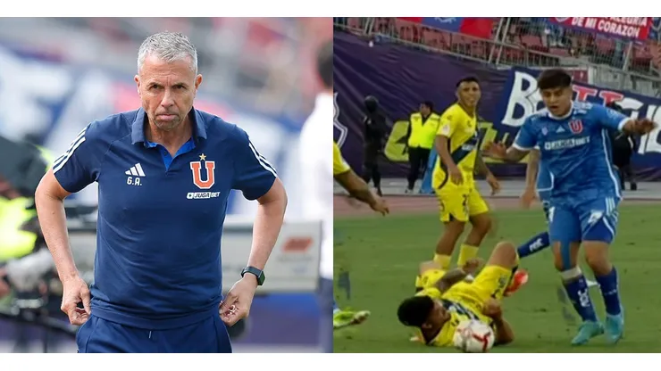 Álvarez y la polémica jugada en el final del encuentro entre la U y Everton.