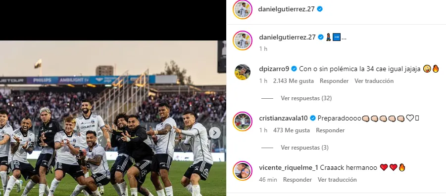 El comentario de Damián Pizarro en las redes de Daniel Gutiérrez