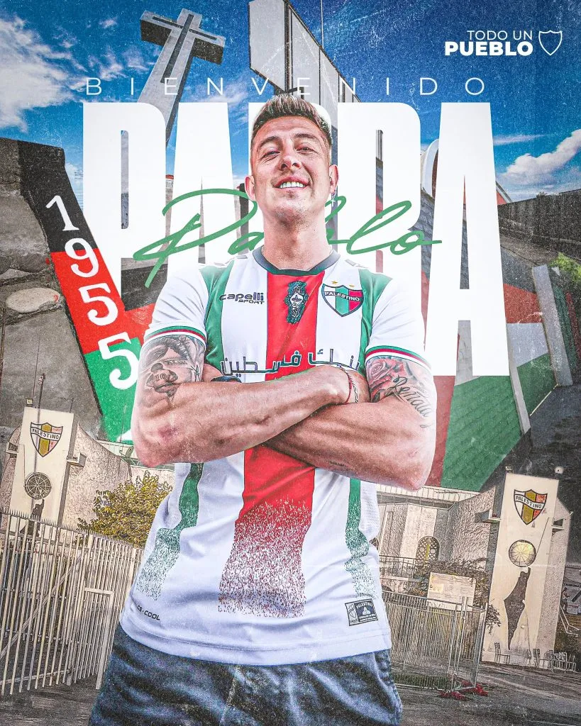 Así fue oficializado Pablo Parra en Palestino.