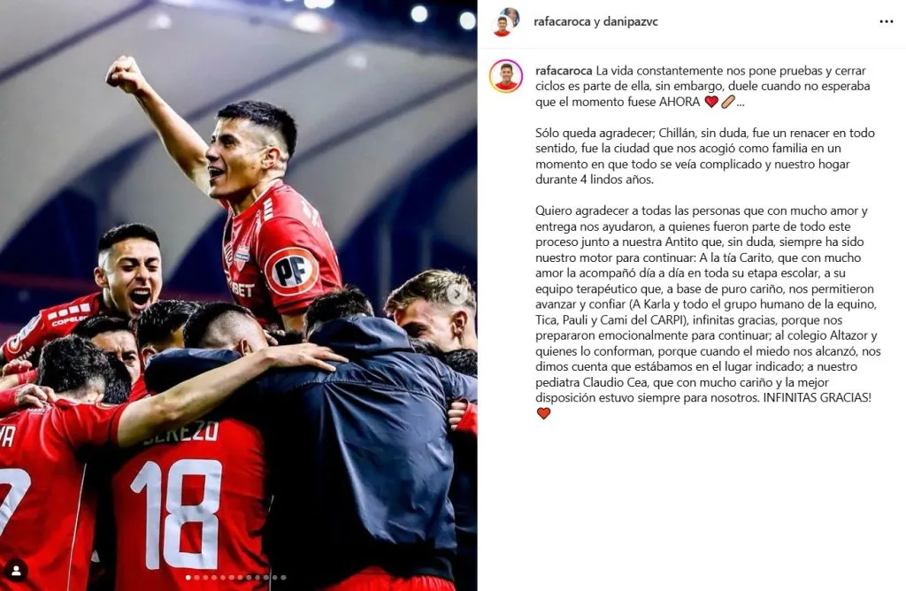 Rafael Caroca reconoce que no esperaba salir de Ñublense.