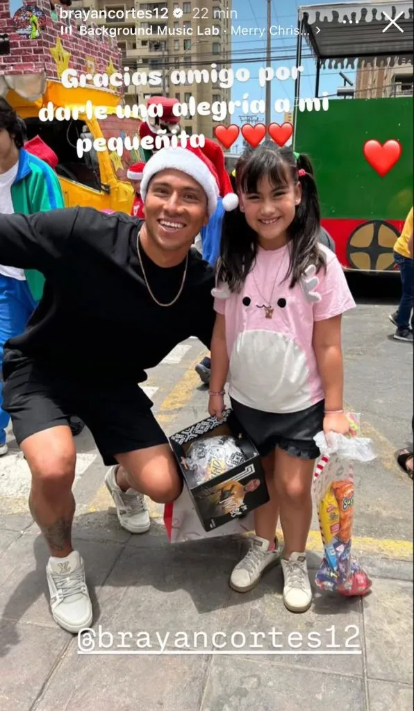 Captura de la historia de Instagram de Brayan Cortés.