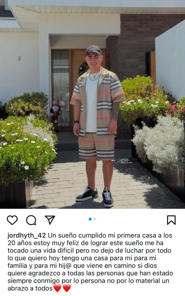 Captura de la publicación de Instagram de Jordhy Thompson.