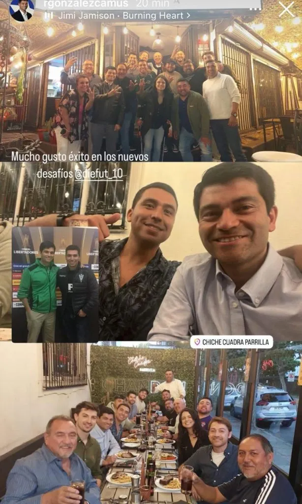 La cena de despedida para Cisternas (Instagram)