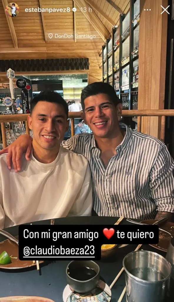 Captura de la historia de Instagram de Esteban Pavez.
