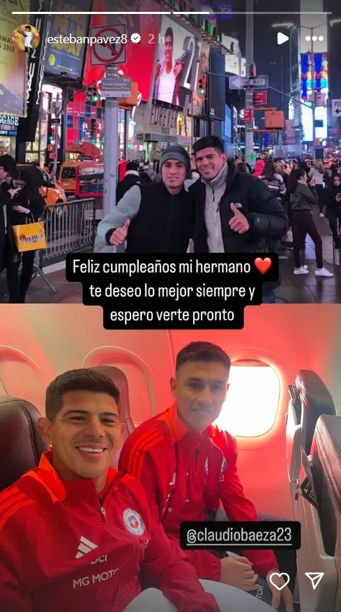 Esteban Pavez saluda a Claudio Baeza en su cumpleaños. (Foto: Esteban Pavez)