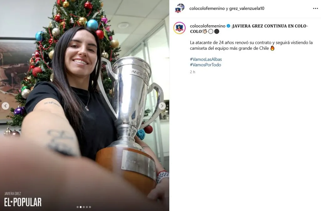 Javiera Grez sigue otra temporada en Colo Colo. (Foto: Colo Colo femenino)