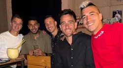 Los jugadores de la Universidad de Chile festejando la navidad