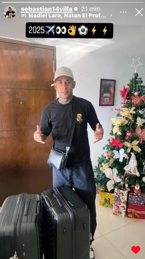 Villa y sus llamativas maletas | FOTO: Instagram