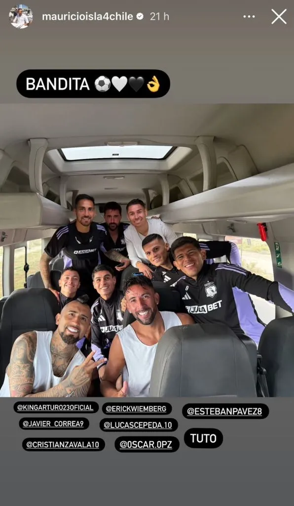 Captura de la historia de Instagram de Mauricio Isla.