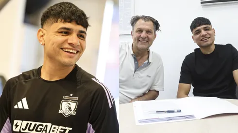 Claudio Aquino firma su contrato en Colo Colo. (Foto: Colo Colo)