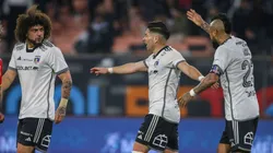 Arturo Vidal le canta clarito el panorama a Maxi Falcón (Foto: Jonnathan Oyarzun/Photosport)