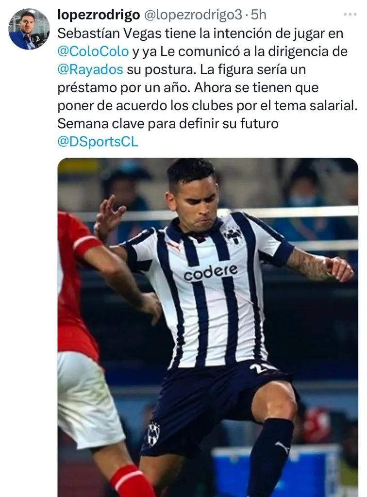 Publicación en X del periodista Rodrigo López.