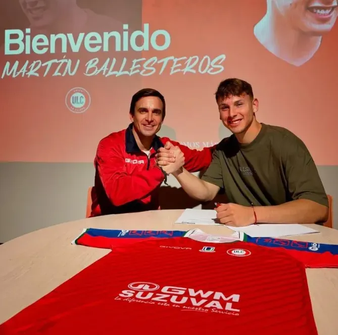 Martín Ballesteros siendo presentado en Unión La Calera | FOTO: Unión La Calera