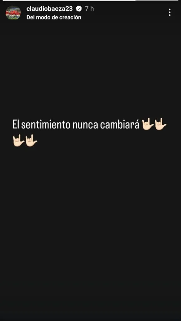 El mensaje de Baeza. | Foto: Instagram