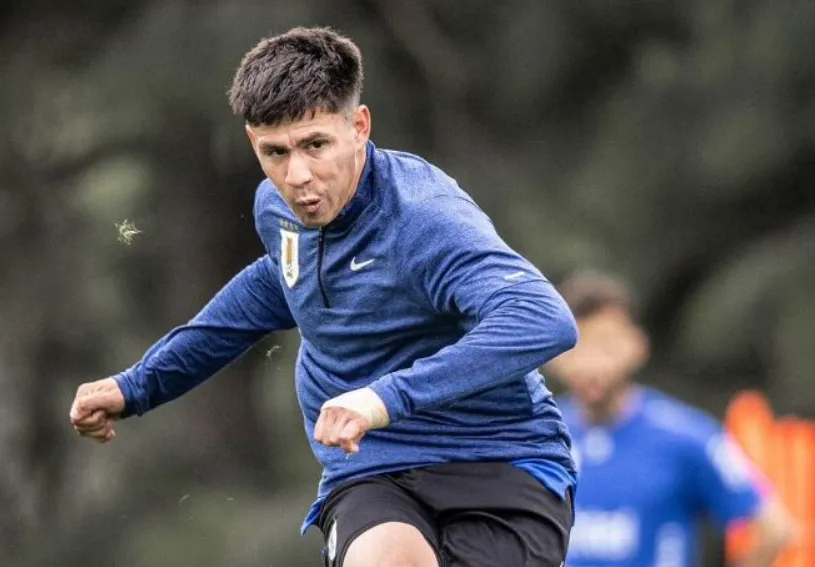 Marco Oroná entrenando con la Selección de Uruguay | FOTO: Archivo
