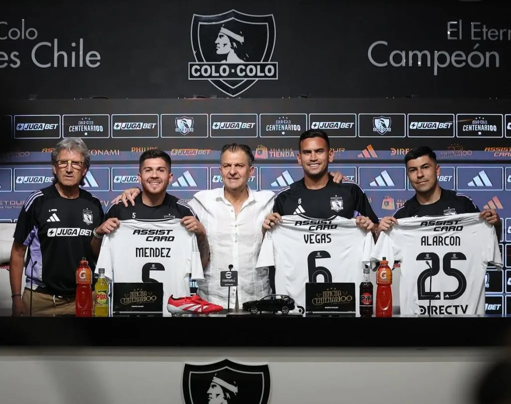 Colo Colo presentó a Méndez, Vegas y Alarcón | Foto: Colo Colo