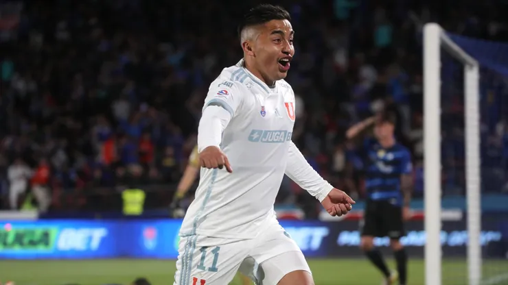 Nicolás Guerra celebra su gol contra Huachipato en el Campeonato Nacional 2024.