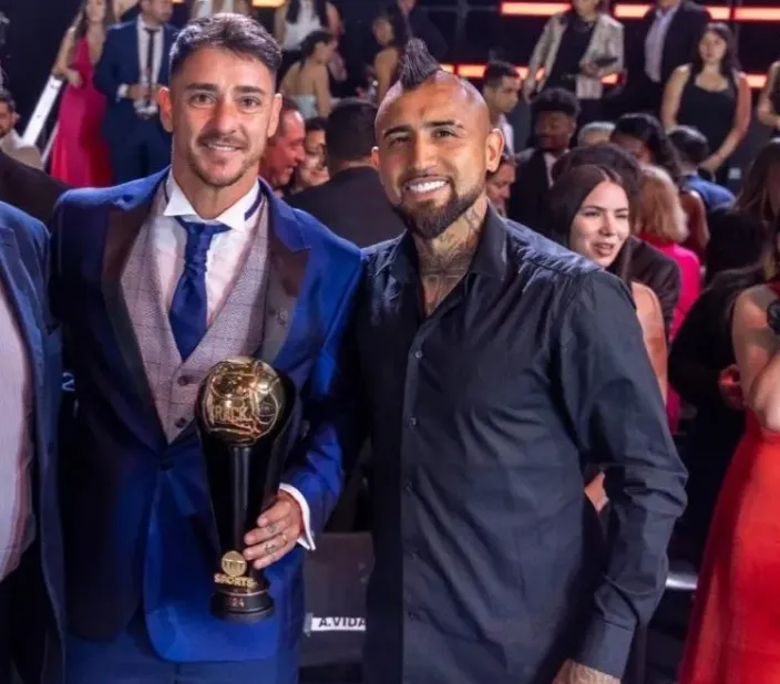 Fernando Zampedri junto Arturo Vidal en la Gala Crack 2024 | Foto: Archivo