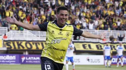 Futbol, San Luis vs Universidad Católica Fecha 2. Fase de grupos Copa Chile 2025. El jugador de San Luis Nicolas Munoz, celebra después de convertir un gol contra Universidad Católica durante el partido del grupo D de la Copa Chile disputado en el estadio Lucio Farina de Quillota, Chile. 01/02/2025 Martin Thomas/Photosport Football, San Luis vs Universidad Católica. Second date, Copa Chile 2025. San Luis player Nicolas Munoz, celebrates after scoring against Universidad Católica during a Group D match of the Copa Chile championship held at the Lucio Farina stadium in Quillota, Chile. 01/02/2025 Martin Thomas/Photosport