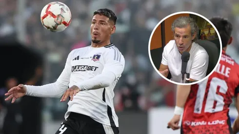 Dante Poli le raya a la cancha a Alan Saldivia en Colo Colo