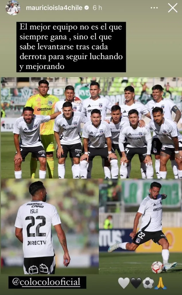 Captura de la historia de Instagram de Mauricio Isla.