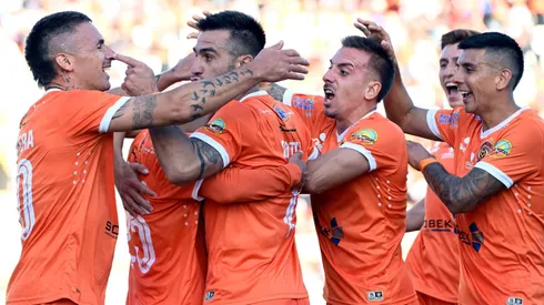 Los jugadores de Cobreloa celebran un gol en la Copa Chile 2025.