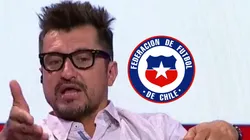 Nico Peric entrega bonos a jugador de La Roja.