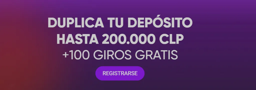 Duplica tu deposito hasta 200.00 CLP + 100 giros gratis con el codigo promocional Tonybet