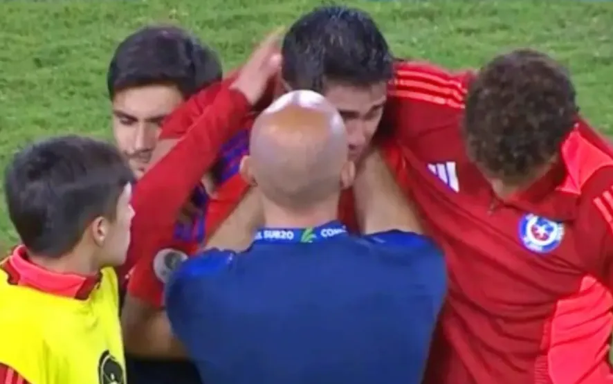 La imagen de Damián Pizarro tras el duelo ante Uruguay | FOTO: Captura