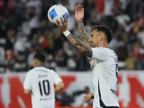 La celebración de Javier Correa tras su primer 'hat trick' con Colo Colo