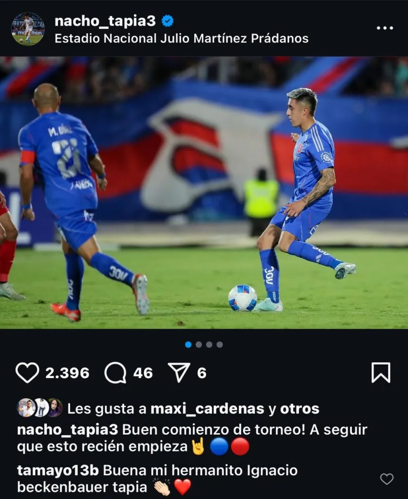 La publicación de Tapia y la respuesta de Tamayo (Captura)