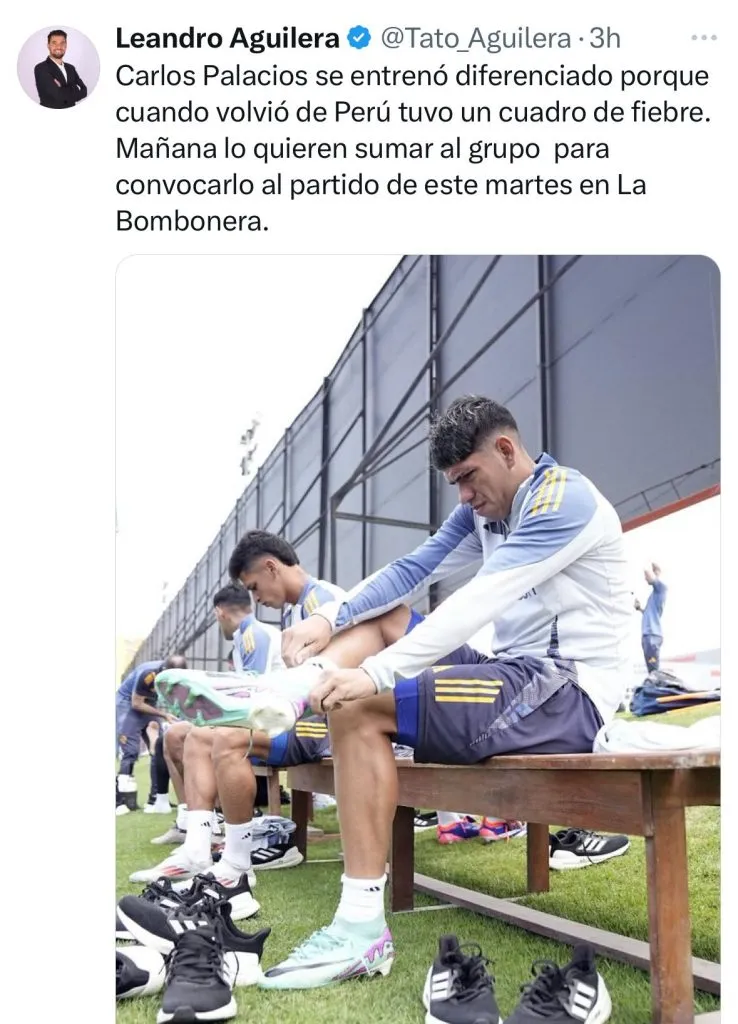 Captura de la publicación en X del periodista Leandro Aguilera.