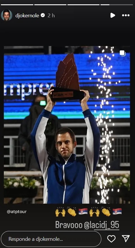 El mensaje de Novak Djokovic al campeón del Chile Open, Laslo Djere.