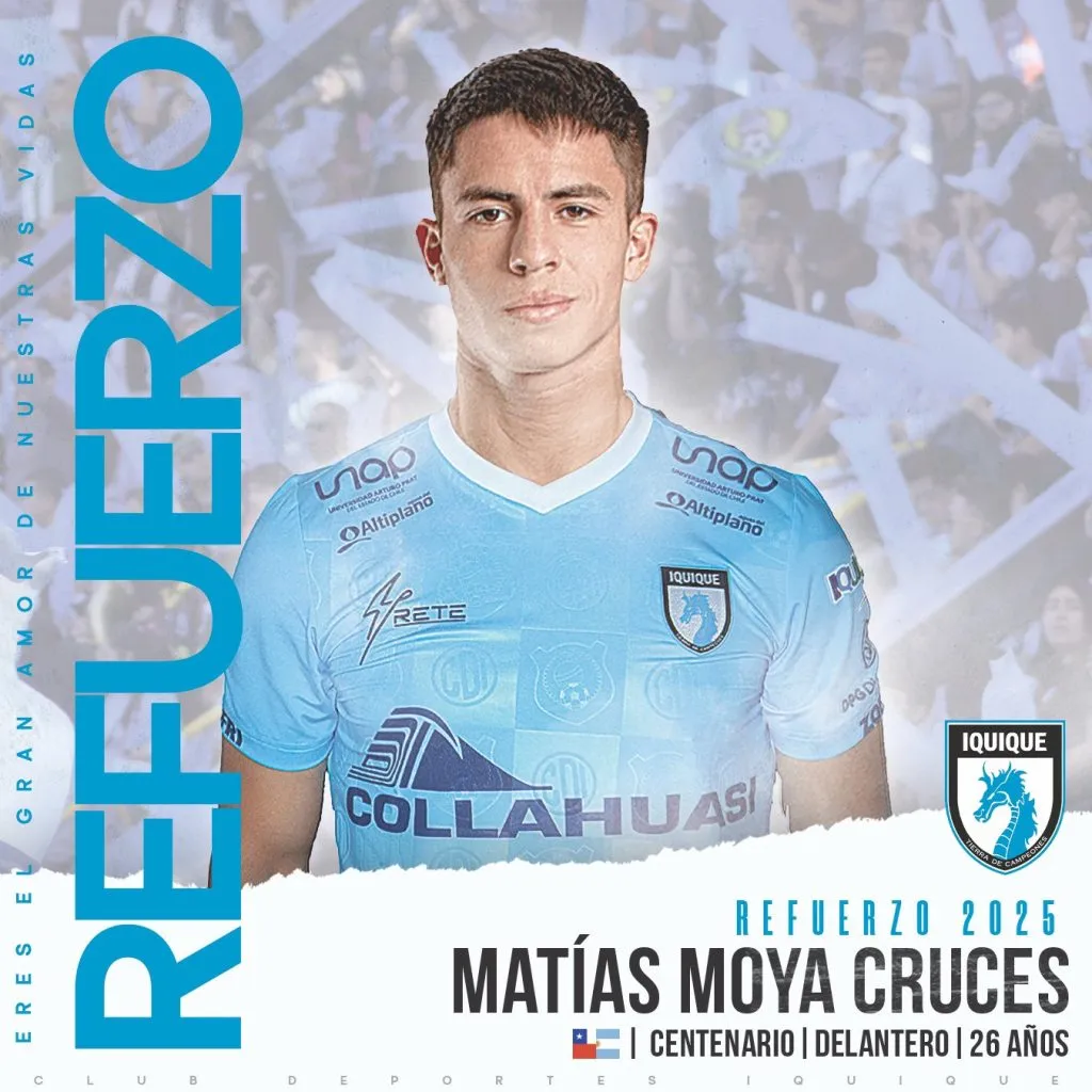 Matías Moya fue oficializado en Deportes Iquique.