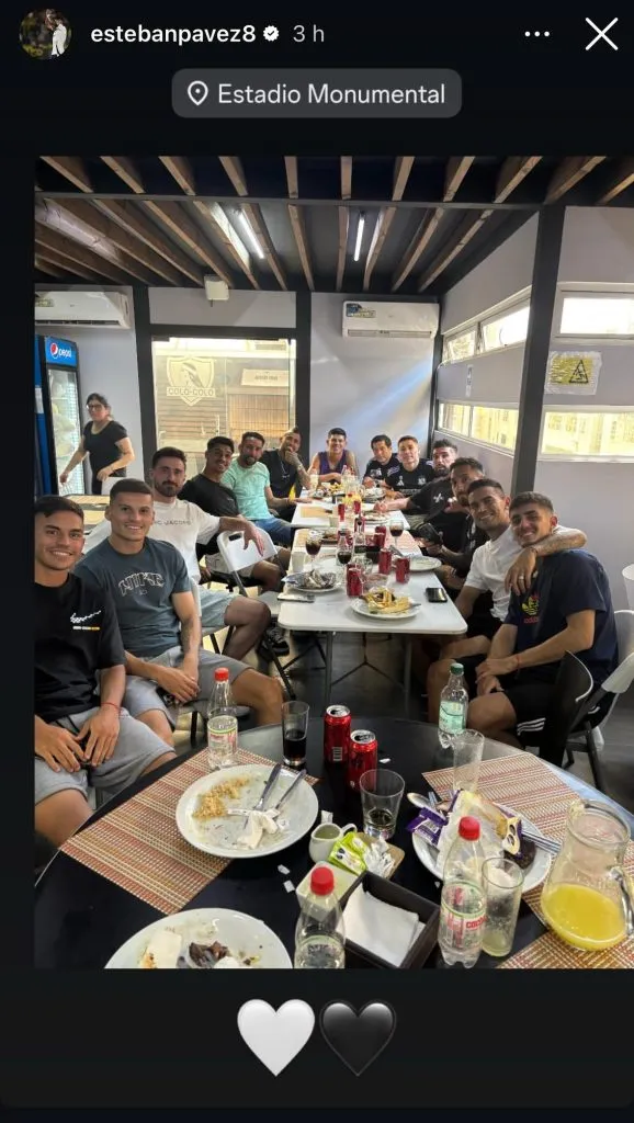 Captura de la historia de Esteban Pavez en Instagram.